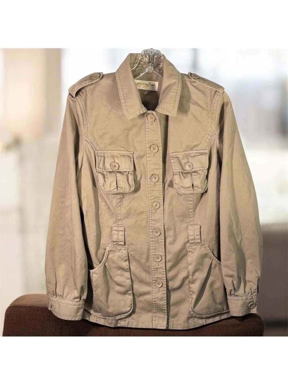 LONDONJEAN Beige Utility Jacket